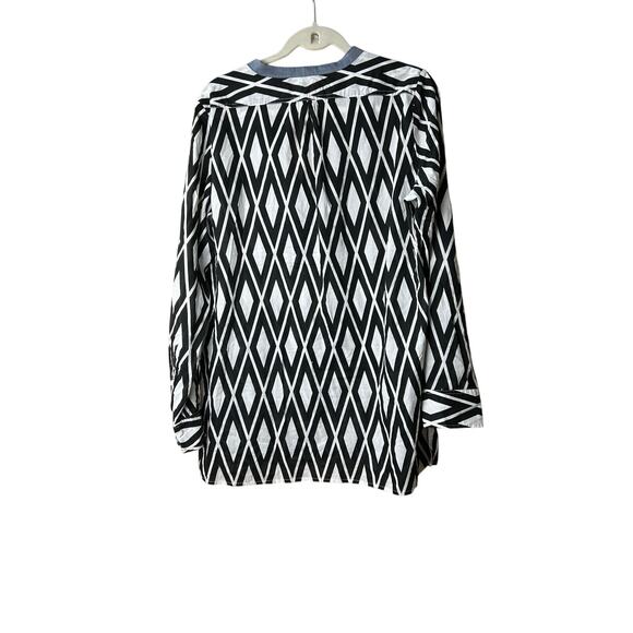 J.Crew Tunic Top/Dress Black/Wt & Chambrey Size L - Picture 5 of 10